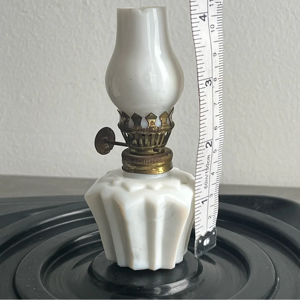 Milk Glass Oil Lamp Art Deco